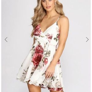 Floral chiffon skater dress